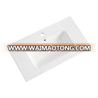 rectangular oval white glaze  kitchen dining room luxury bathroom wash basin vanity table top ceramic   portable double sink